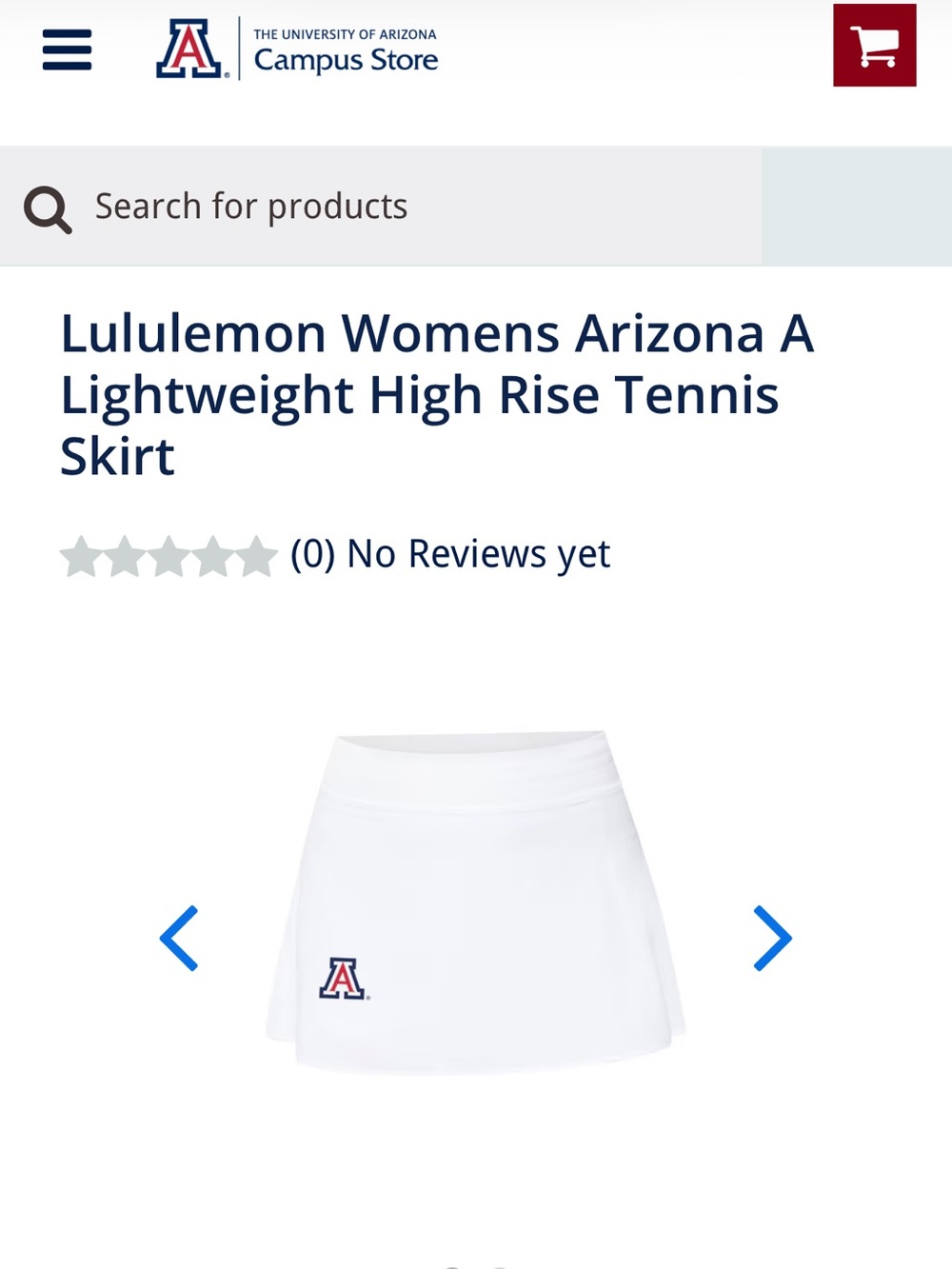 Lululemon Women's Arizona A Lightweight High-Rise Tennis Skirt - White. NWOT.